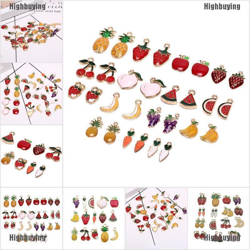 Hbid Glory 30PCS Liontin Enamel Bentuk Buah Nanas Untuk Membuat Perhiasan Kalung / Gelang DIY