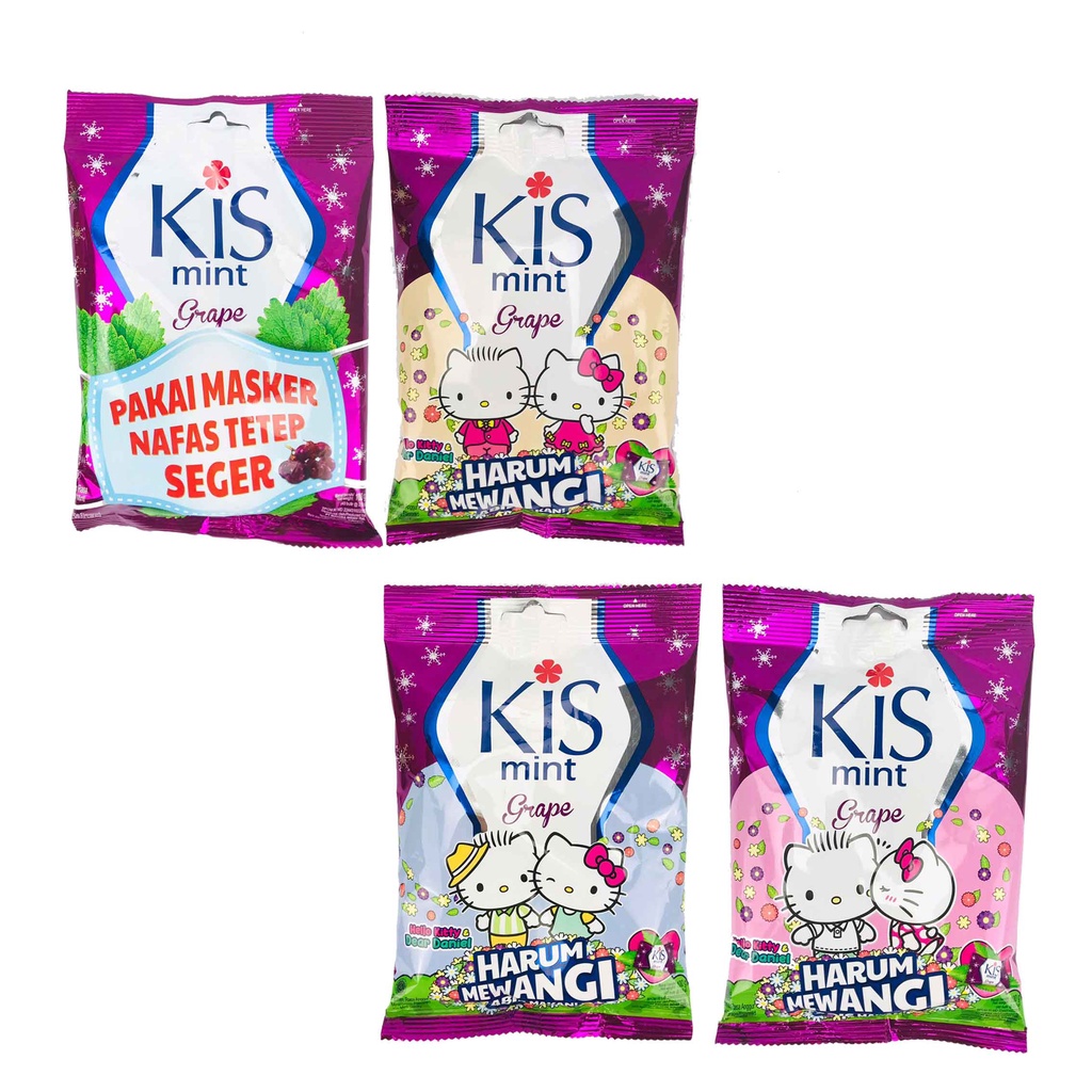 PERMEN KISS RASA MINT GRAPE &amp; CHERRY 100g