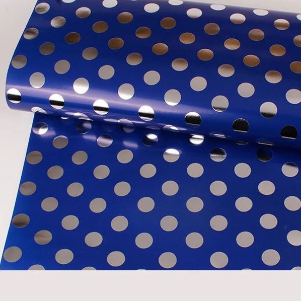 

Kertas Kado / Gift Wrapping Paper YP11B Motif Polkadot Gold Warna Biru