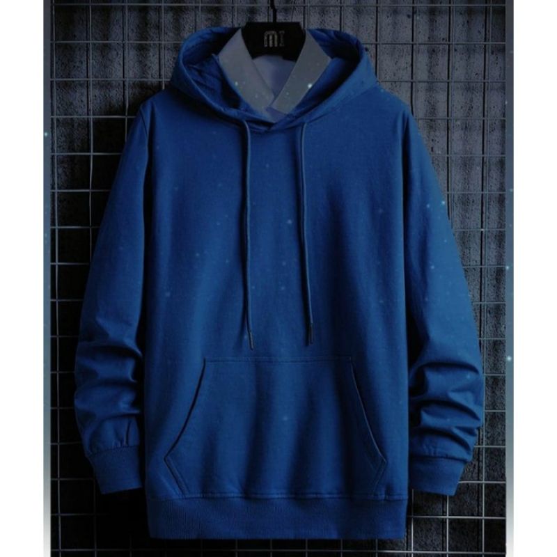 Sweater Hoodie polos Size L XL pria Wanita