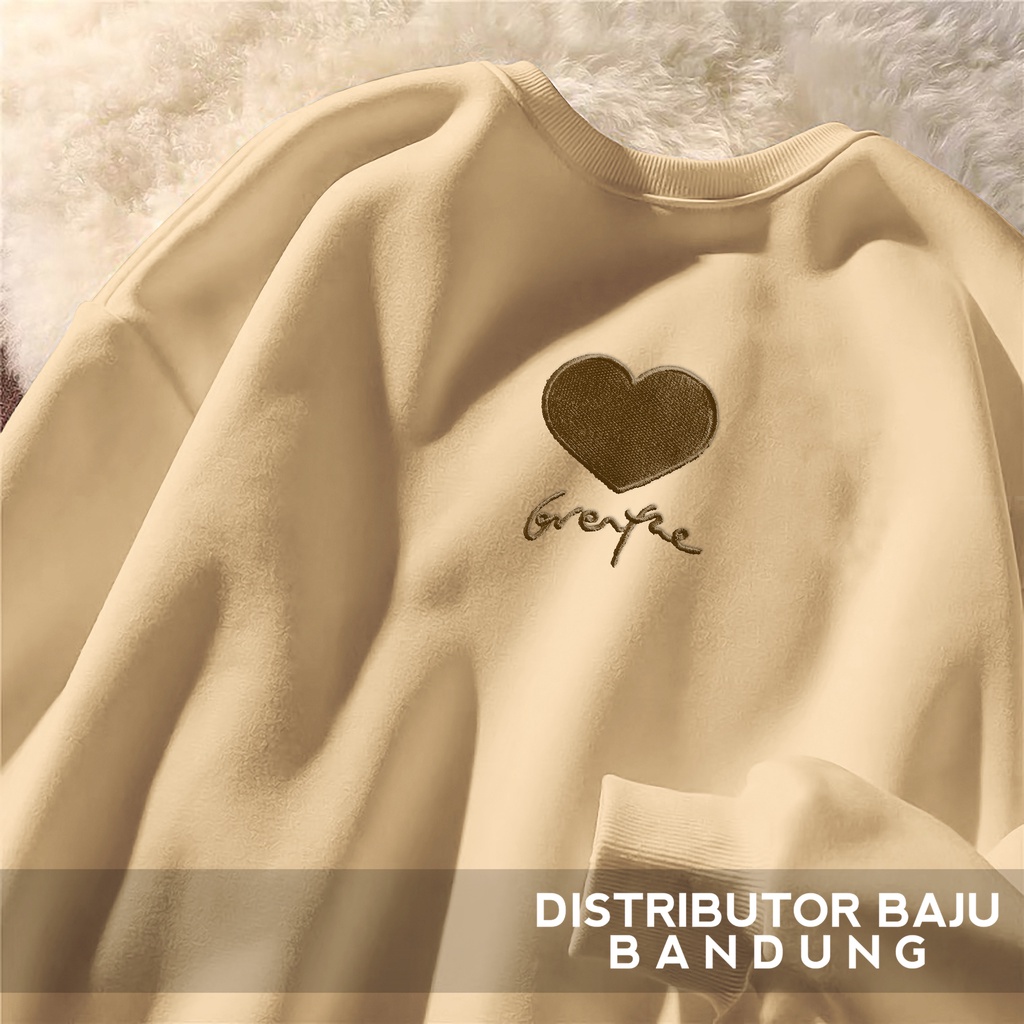 Sweater Wanita Fine LoVe | Korean Sweet Style Sweatshirt | Baju Wanita Lucu | Bahan Fleece | Allsize-2