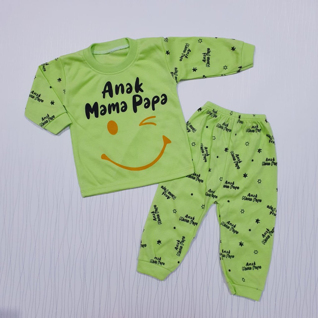 Piyama Anak  Mama Papa / Baju Tidur Anak / Setelan Baju Tidur Panjang / Baju Tidur Bahan Katun