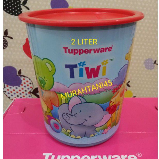 Terlaris toples susu bubuk tiwi canister tupperware 2 liter 1 pcs gajah