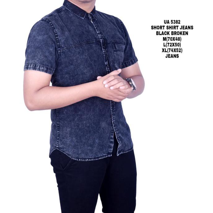 Kemeja Jeans Pria/Kemeja Jeans Lengan Pendek/Jeans Pria Murah