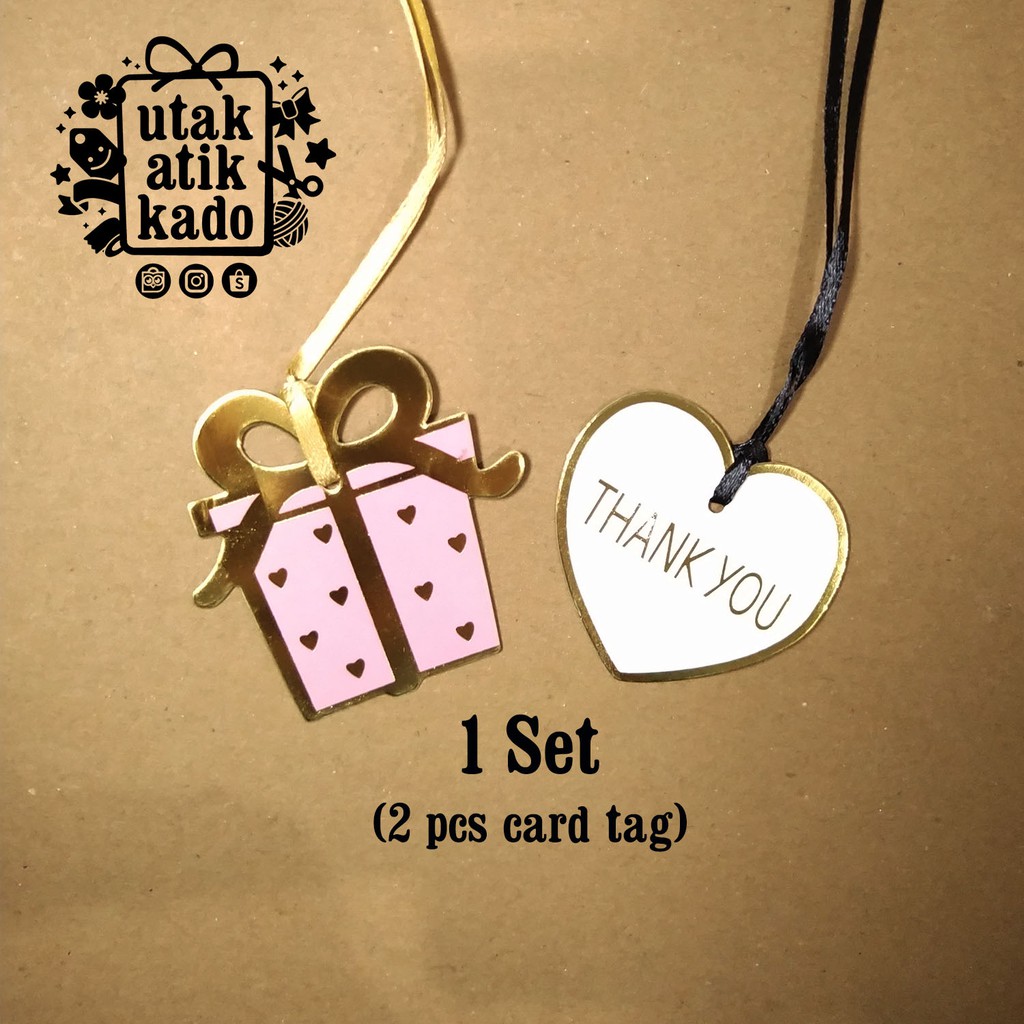 

CARD TAG /KARTU UCAPAN GANTUNG PINK EMAS (1 SET=2 PCS)