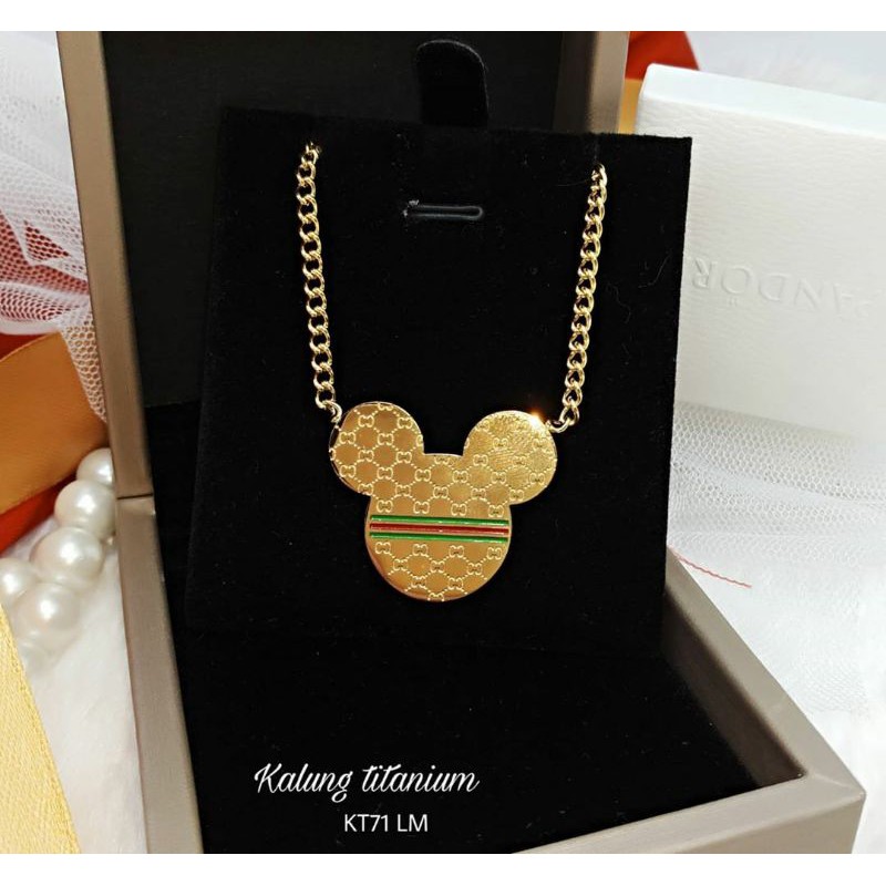 Kalung Titanium Miki/Minnie Mouse Guci*