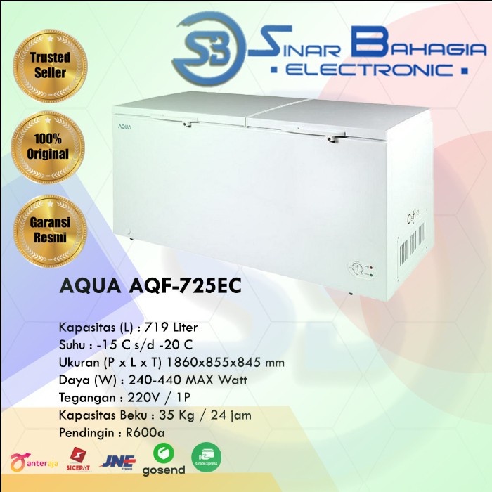 AQUA AQF-725EC CHEST FREEZER 700 LITER 2 PINTU (NEW) (KHUSUS BANDUNG)