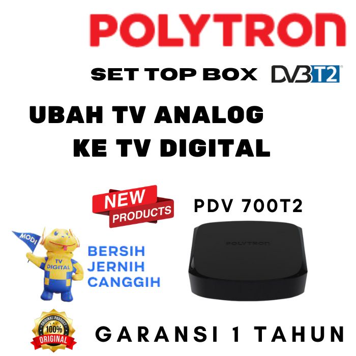 set top box stb set top box tv digital DVB T2 POLYTRON PDV 700T2 free kabel HDMI original,segel dan garansi 1 tahun semua tv oirginal grosir lengkap digital berkualitas X9P5