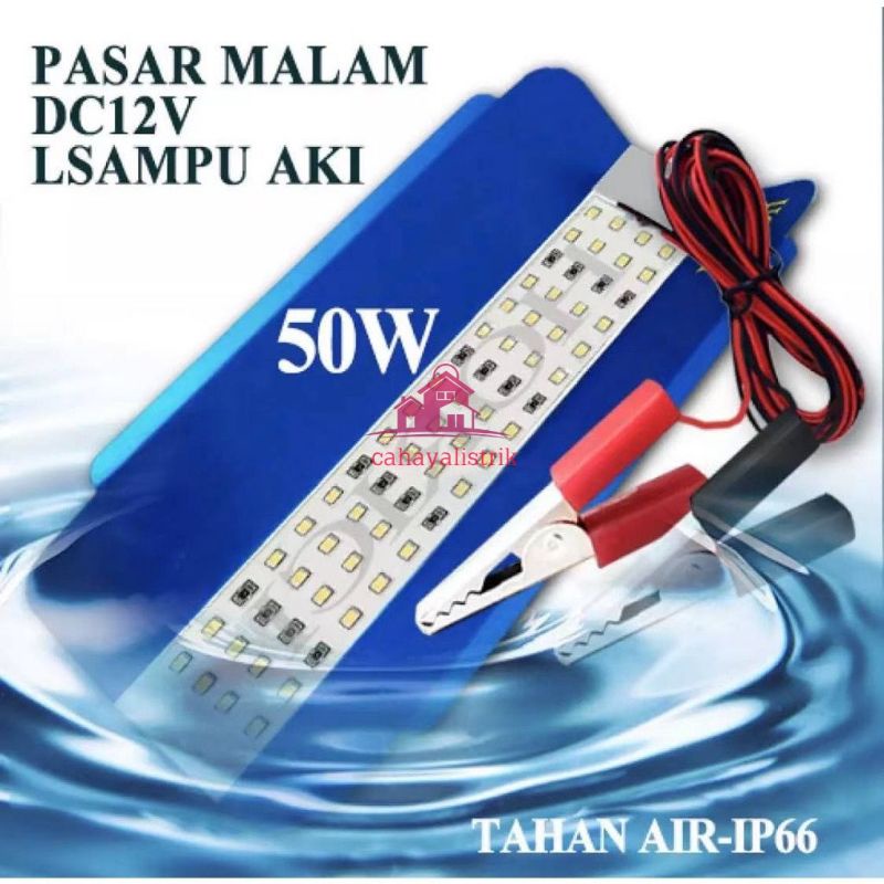 50W 12V DC/ PJU LED SUNLAMP JEPIT AKI/ SOROT OUTDOOR LAMPU JALAN