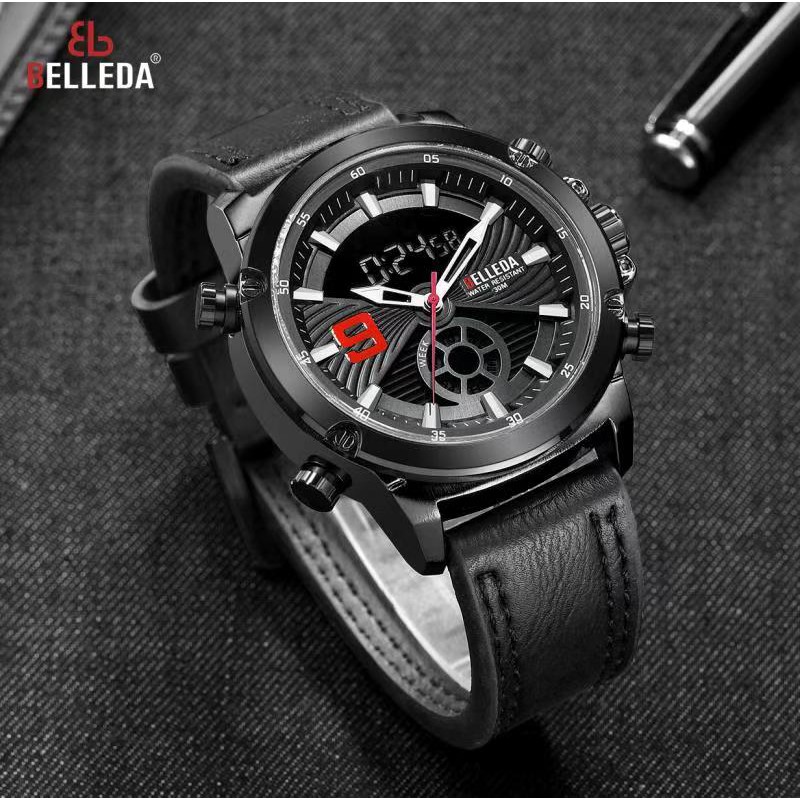 JAM TANGAN PRIA ORIGINAL BELLEDA B9123 KULIT CASUAL MEN