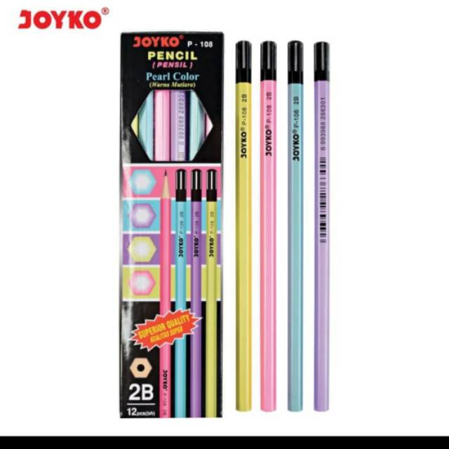 Pensil 2B Joyko P-108 Pearl per pack isi 12 Pensil Joyko P 108