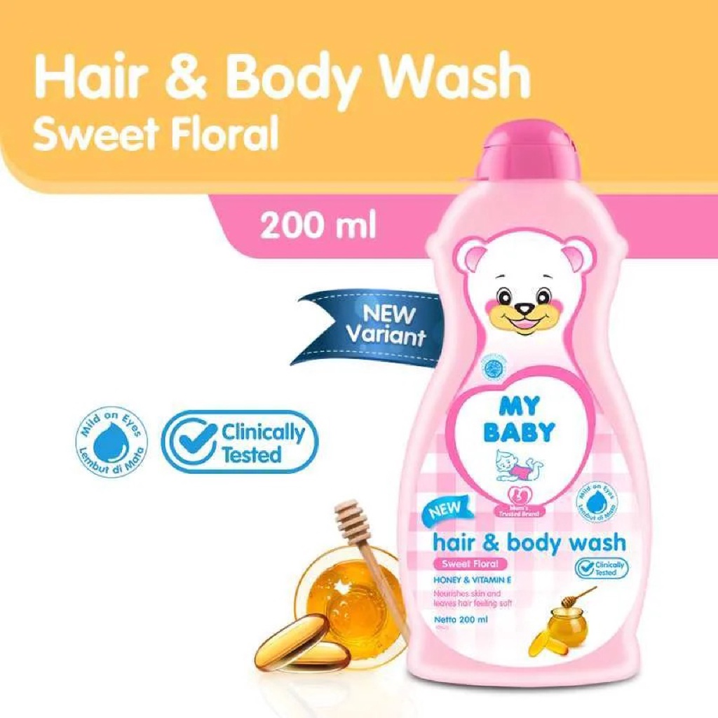 My Baby Hair &amp; Body Wash 200ml - Sampo &amp; Sabun Bayi Cair - Sampo Bayi - Sabun Bayi - Sampo &amp; Sabun B