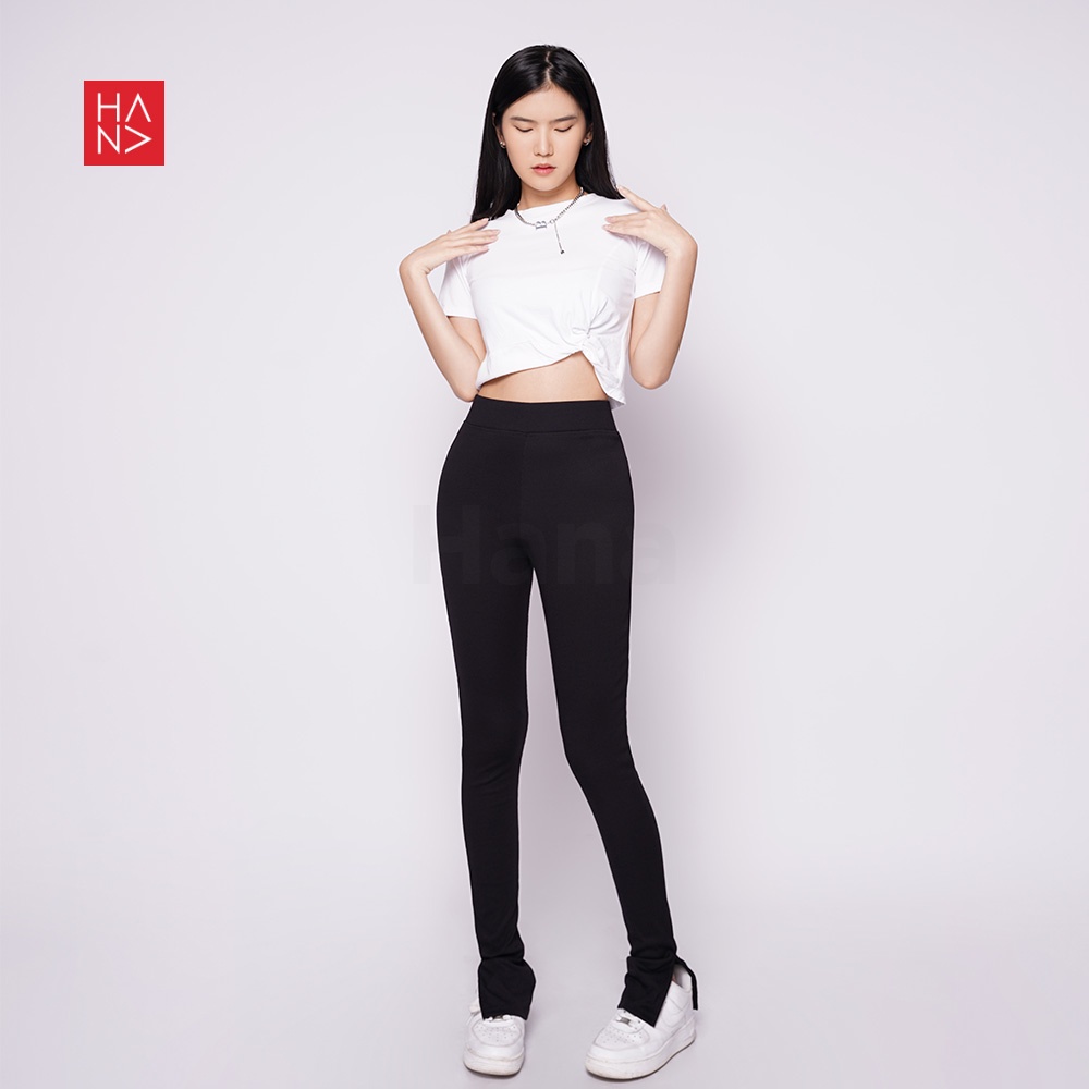 HanaFashion JKT - Miley Slit Long Pants Celana Panjang Wanita Highwaist - LP129