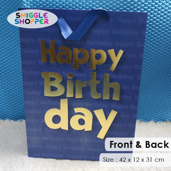 

✨ BISA COD ✨ Paper Bag Happy Birthday [Blue]_LARGE