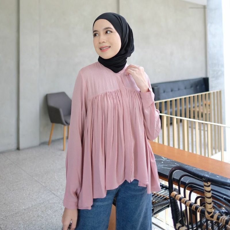 BTC_SOLO01 || CRINKLE BLOUSE || BLOUSE RAYON WANITA || CRINCLE KEMEJA WANITA || CRINKLE BLOUSE OUTFI