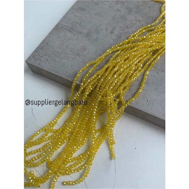 Crystal Ceko kilap 2mm yellow quartz kuarsa kuning bening kristal acc