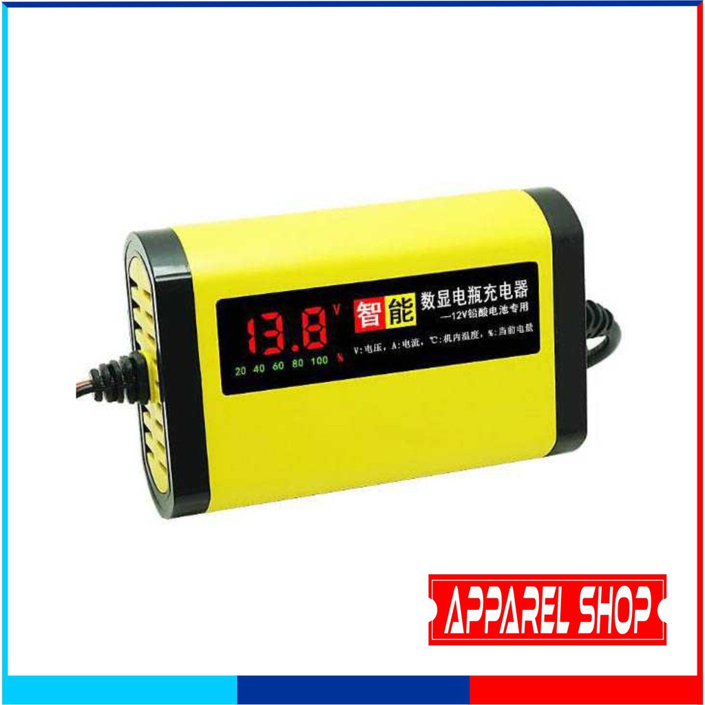 KPRO2 Cas Charger Batre Baterai Aki Mobil Motor LCD Display 12V 2A - C1202-6 Taffware Charger Aki Mb