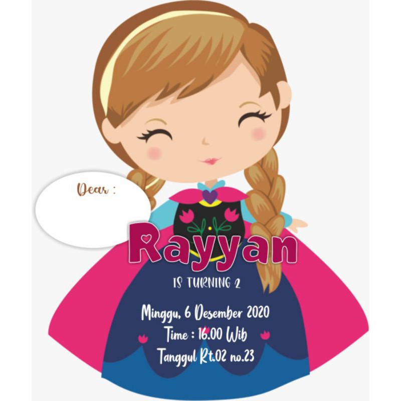 Undangan Ultah Frozen