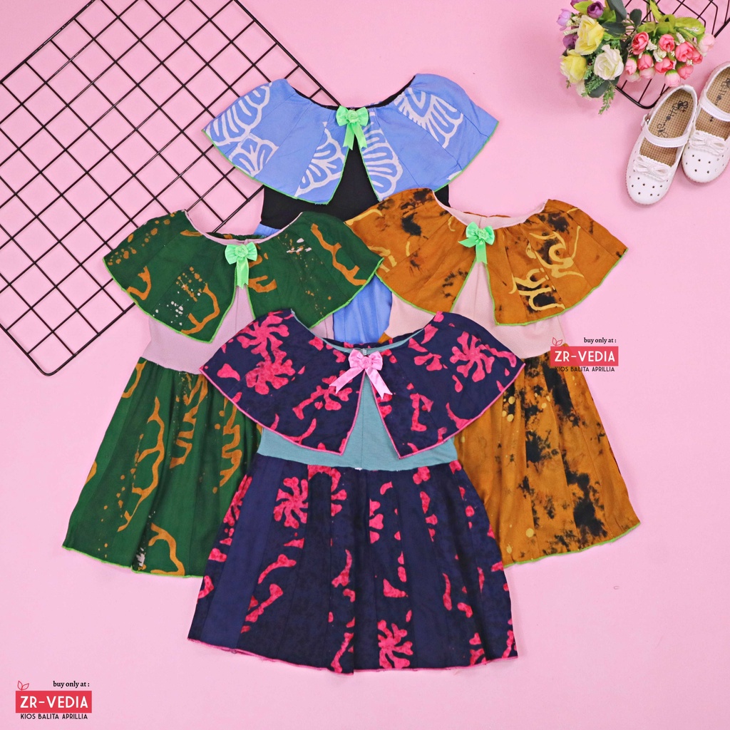 Dress Irene size 3-4 Tahun / Dres Batik Cape Balita Perempuan Murah Baju Anak Cewek Katun Adem Gaun