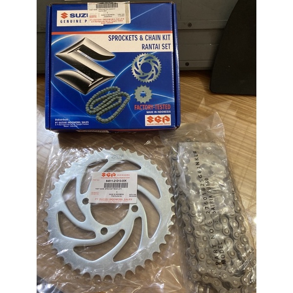 GEAR GIR RANTAI SET SATRIA FU 150 LAMA UNTUK TAHUN 2012 KE BAWAH ORIGINAL ORI ASLI SUZUKI SGP 27000-