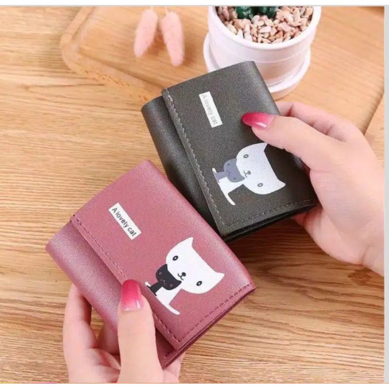 DOMPET LIPAT WANITA GAMBAR KUCING DOMPET WANITA