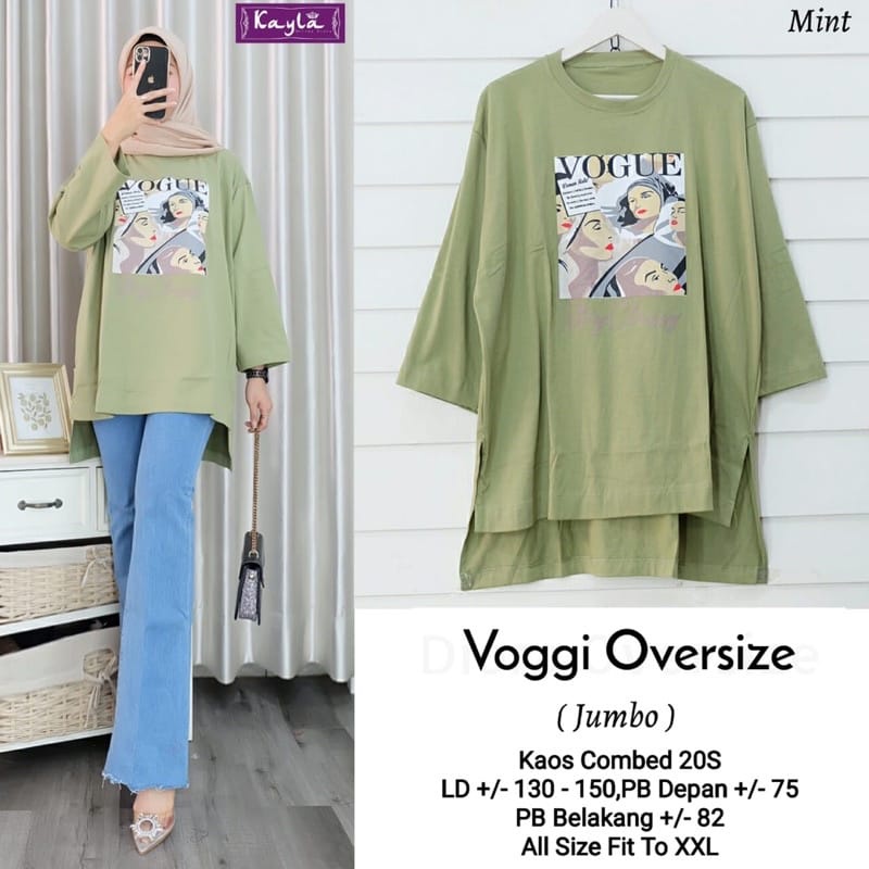 Atasan Wanita Terbaru Voggi Blouse Wanita Oversize Baju Cewek Kekinian Kaos Remaja Perempuan Matt Combed 20s