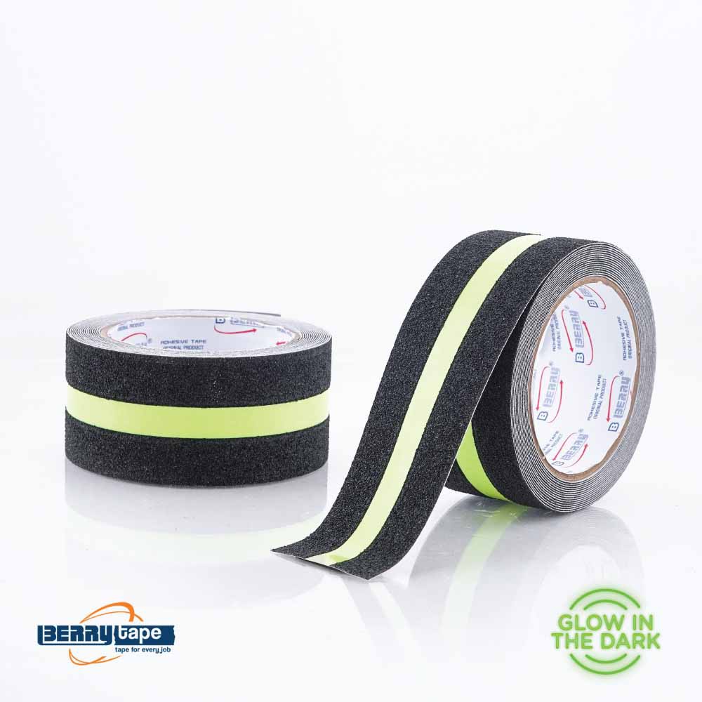 

Lakban Hazard Anti Slip Berry tape 2 Inch Hitam glowing In the dark– SATUAN-SHSNP