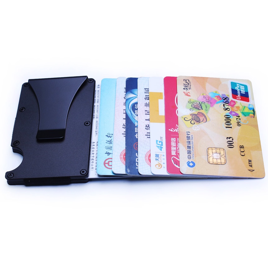 Dompet Kartu Anti RFID dengan Klip Uang Card Holder Kotak Kartu