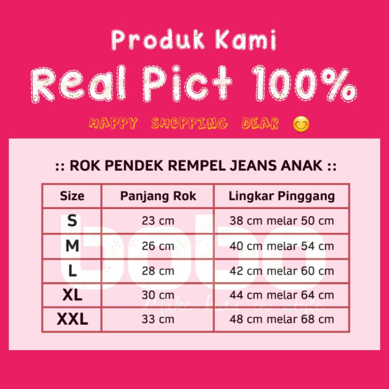 ROK REMPEL ANAK JEANS 1 - 7 TAHUN