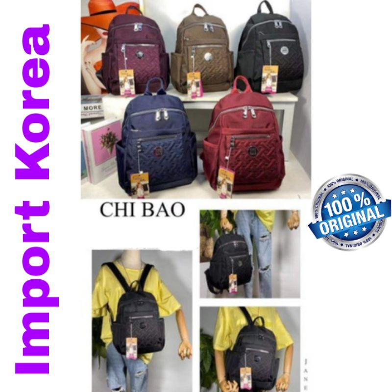 ORIGINAL Tas Ransel Chibao Wanita IMPORT KOREA Tebal Anti Air Elegan Design Terbaru Best Seller