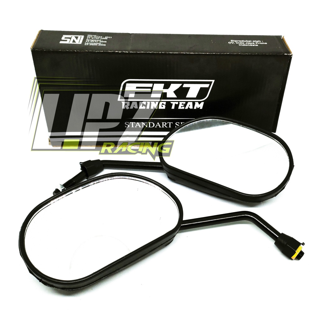 KACA SPION STANDAR MIO SERIES TANGKAI PANJANG CROME / BLACK DRAT 14 YAMAHA