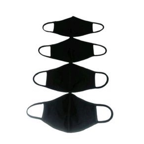 MASKER KAIN EARLOOP 3 PLY WARNA HITAM POLOS PRIA/WANITA
