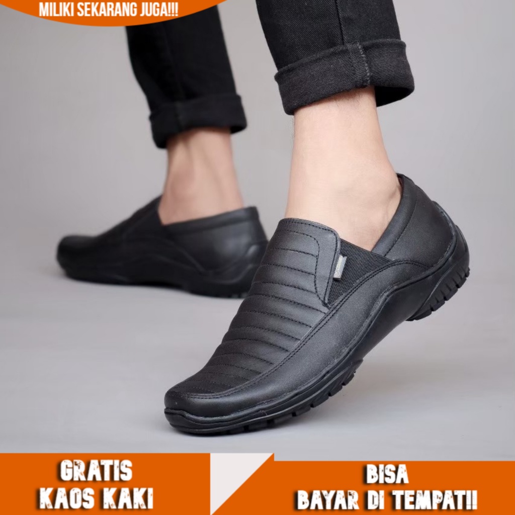 CEVANY - CORZA Sepatu Kulit Slip On Pria Original Sepatu Kerja Cowok