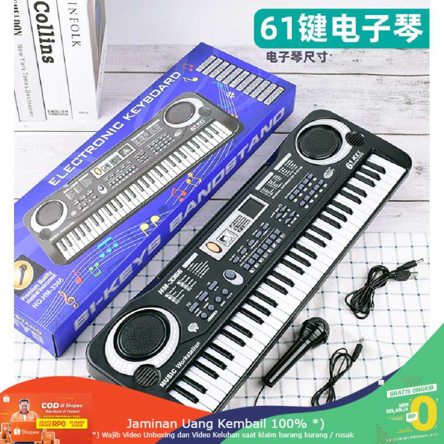 (BISA COD) RVOSTR STUDIO Digital Electronic Keyboard 61 Keys - HM-3366