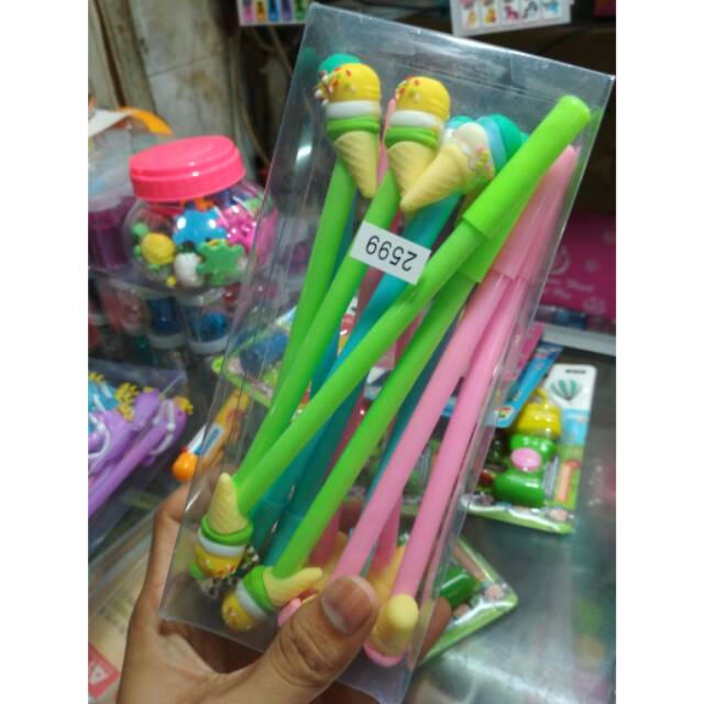 

Pen gel karakter Eskrim lucu isi 12 pcs
