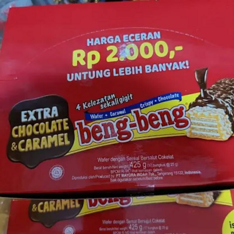 

beng beng wafer lapis coklat+karamel isi 17 pcs