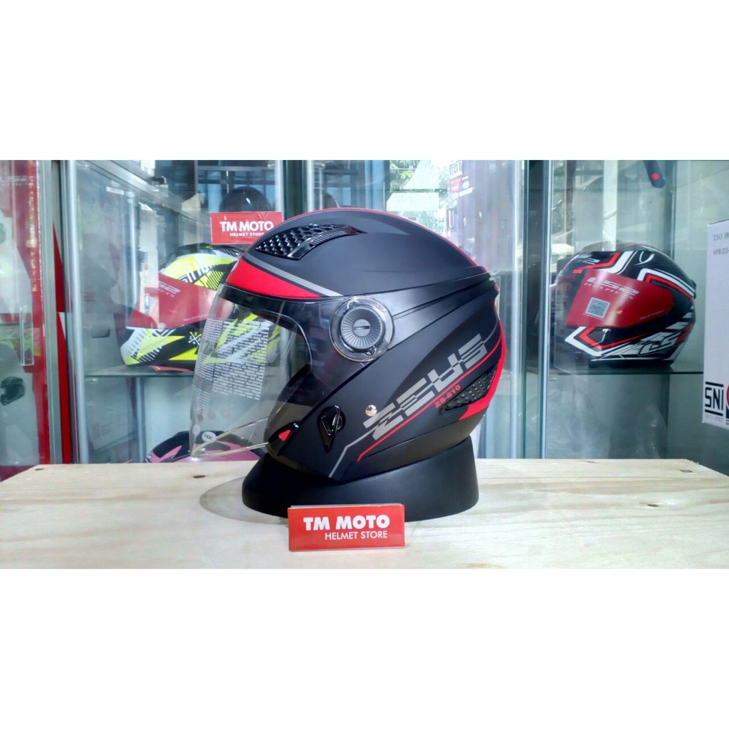 Helm Zeus Z610 MattBlack Red / Half Face