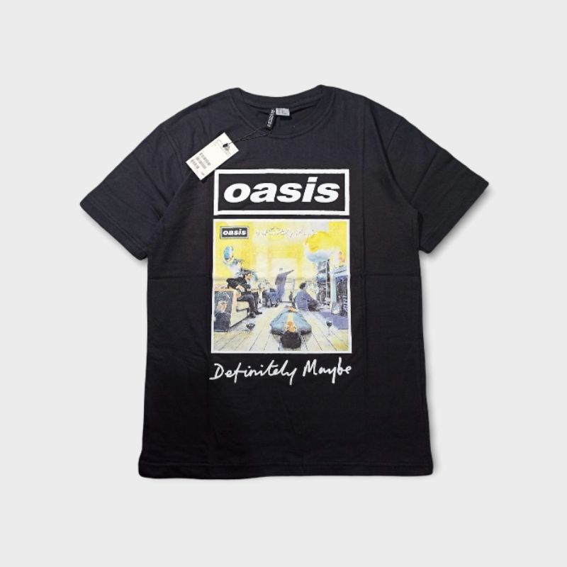 KAOS TSHIRT BAND OASIS X H&M HITAM