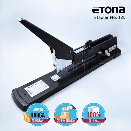 STAPLER ETONA 12 L LONG NECK / LONG REACH UNTUK MENJILID BUKU ATAU KEBUTUHAN LAINNYA