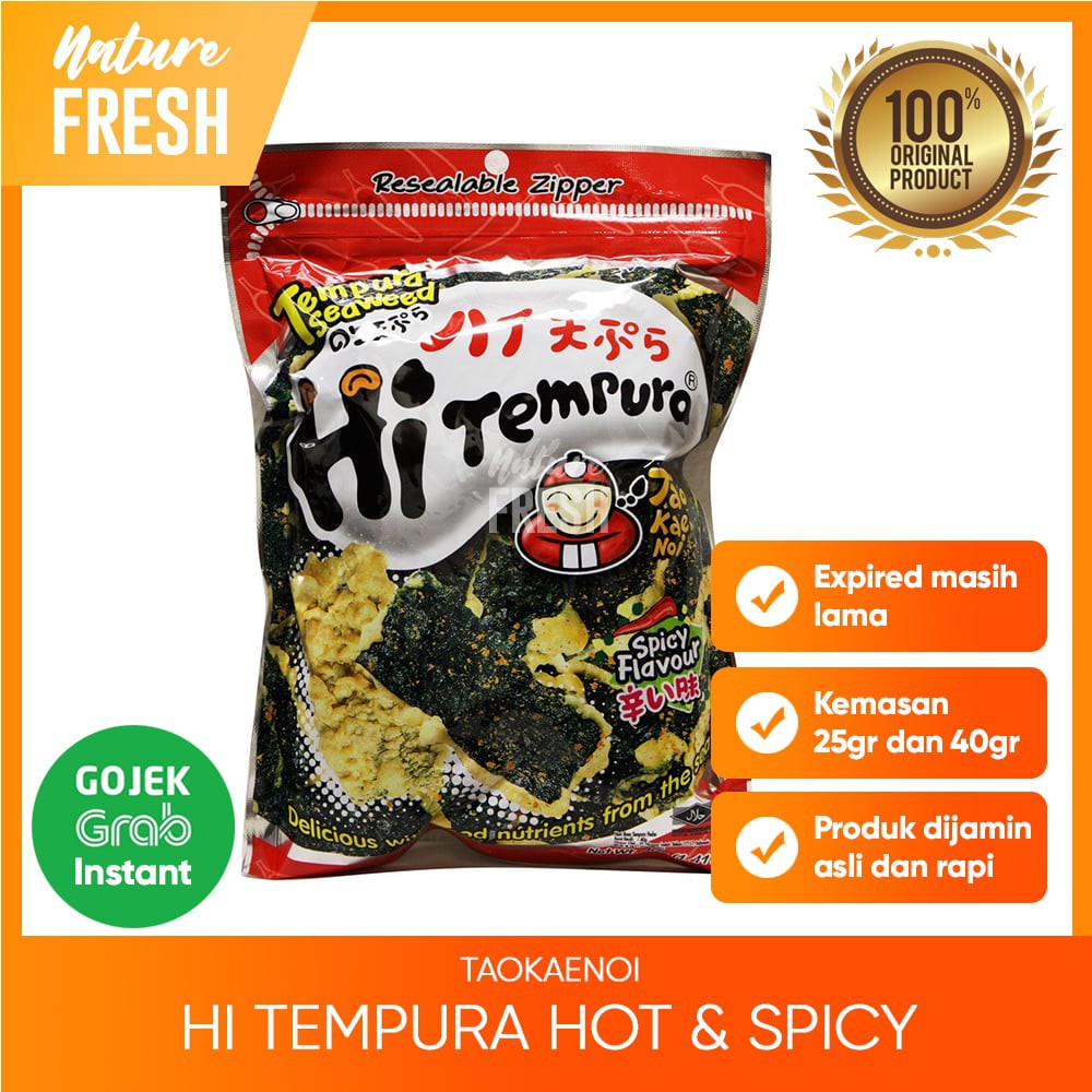 Tao Kae Noi Hi Tempura Seaweed Original - Spicy- Snack Tempura Orignal - Pedas