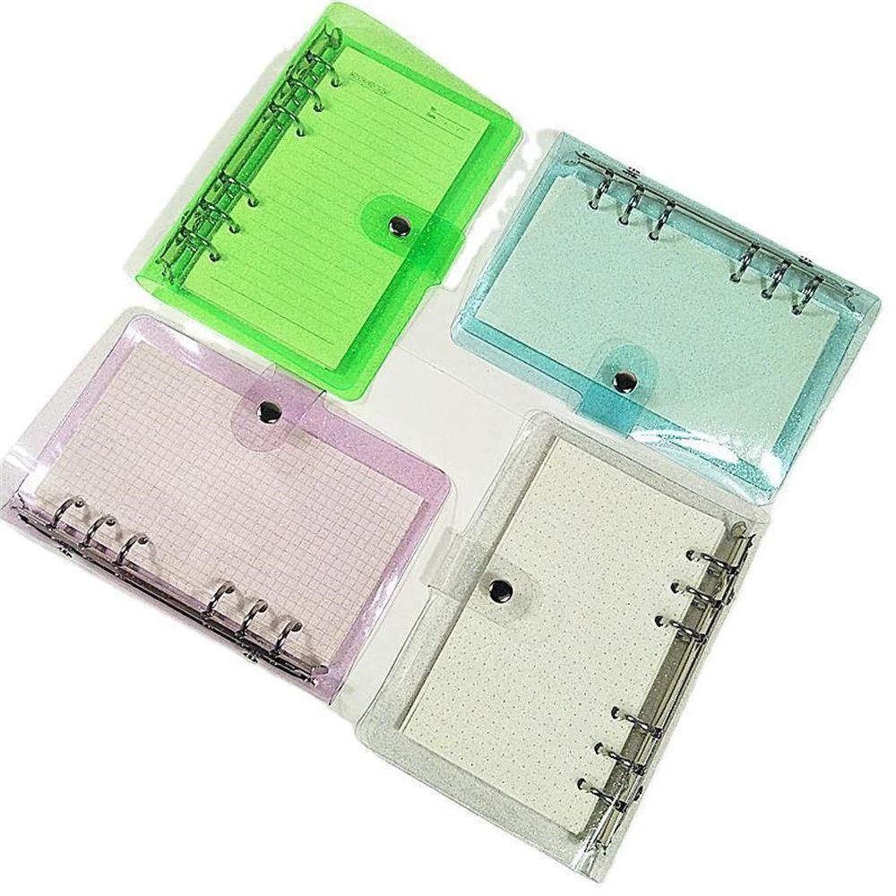 Lanfy Penutup Notebook PVC Lembut Perlengkapan Kantor Map Binder Planner Cover A5 A6 A7 6ring Binder Loose-Leaf Cover