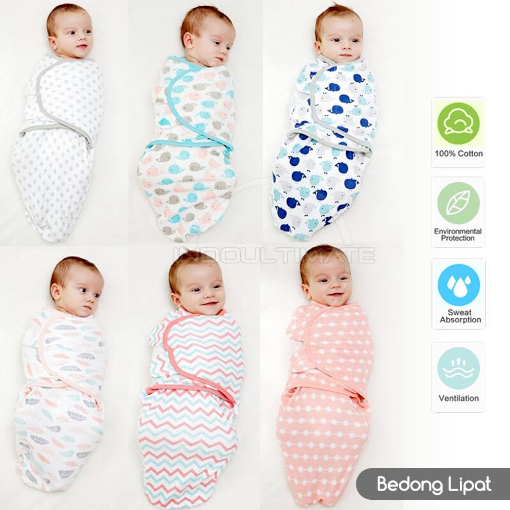 BABY LEON Selimut Bedong Lipat bayi BC-108 Bedong Bayi Instan Kain bedong kaos Bayi Motif lucu karakter