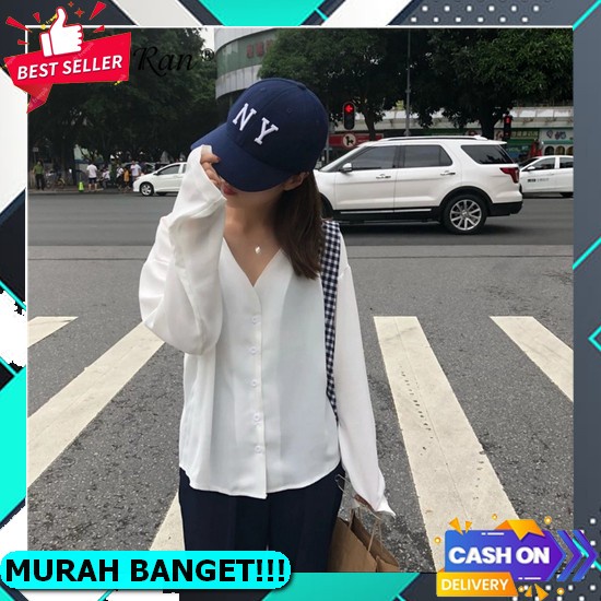 Kemeja Oversize Korea Cewek Besar Big Size Kekinian Hem Jumbo Kotak Casual Korean Style Kimberly Fla