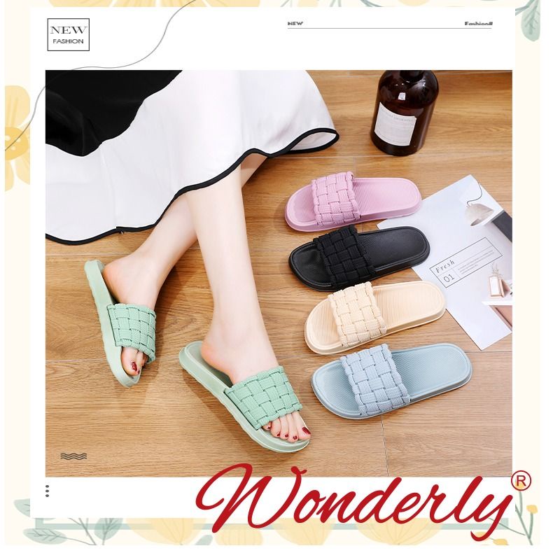 V202-A42 [WONDERLY] Sandal Jelly Wanita Wonderly / Sendal Selop Karet Wanita / Sandal Slides Wanita / Sandal Rajut Wanita / Sendal Slides / Sandal Rumah Karet / Sandal Santai