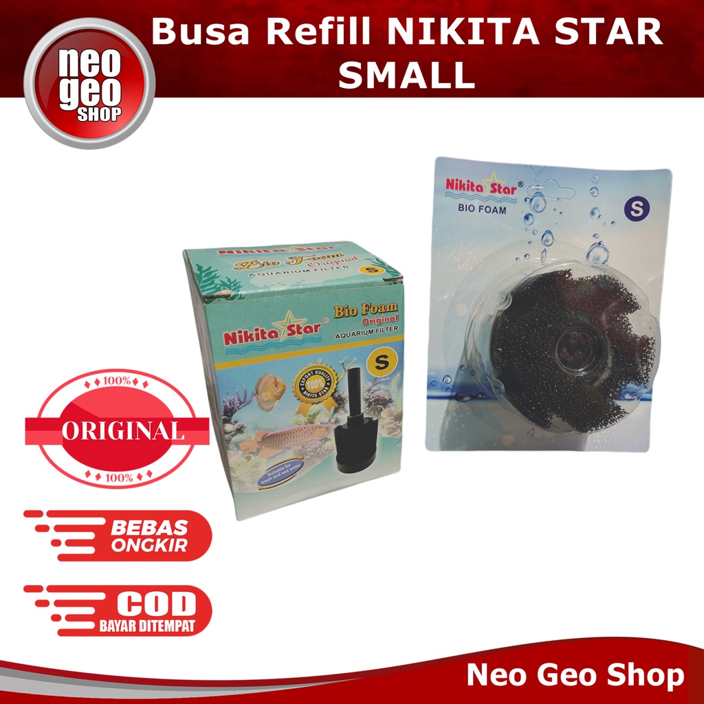 Refill Busa SMALL NIKITA STAR BIOFOAM BIO FOAM filter Aquarium