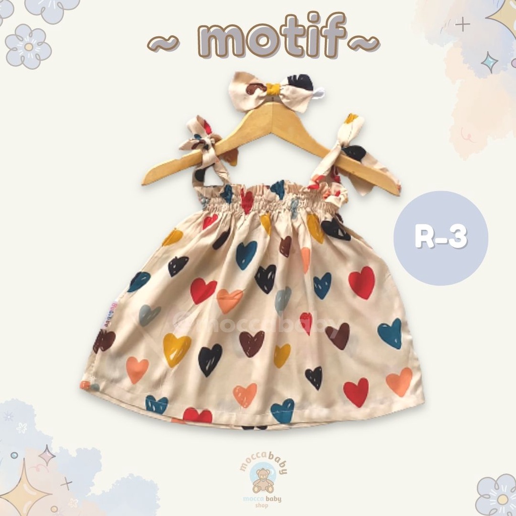 MBSS - BBB DRESS OLIVYA dress anak perempuan bayi motif bunga lucu free headband