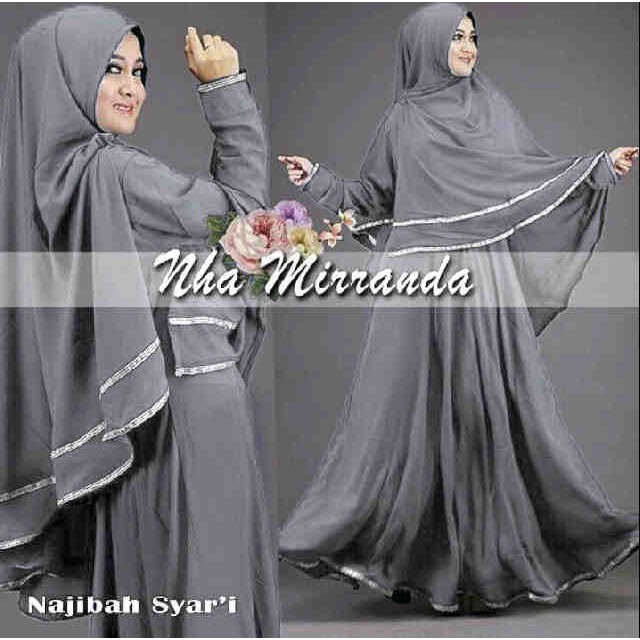 HOPYLOVY - Gamis Najibah Syari Maxi + Bergo bahan Jersey