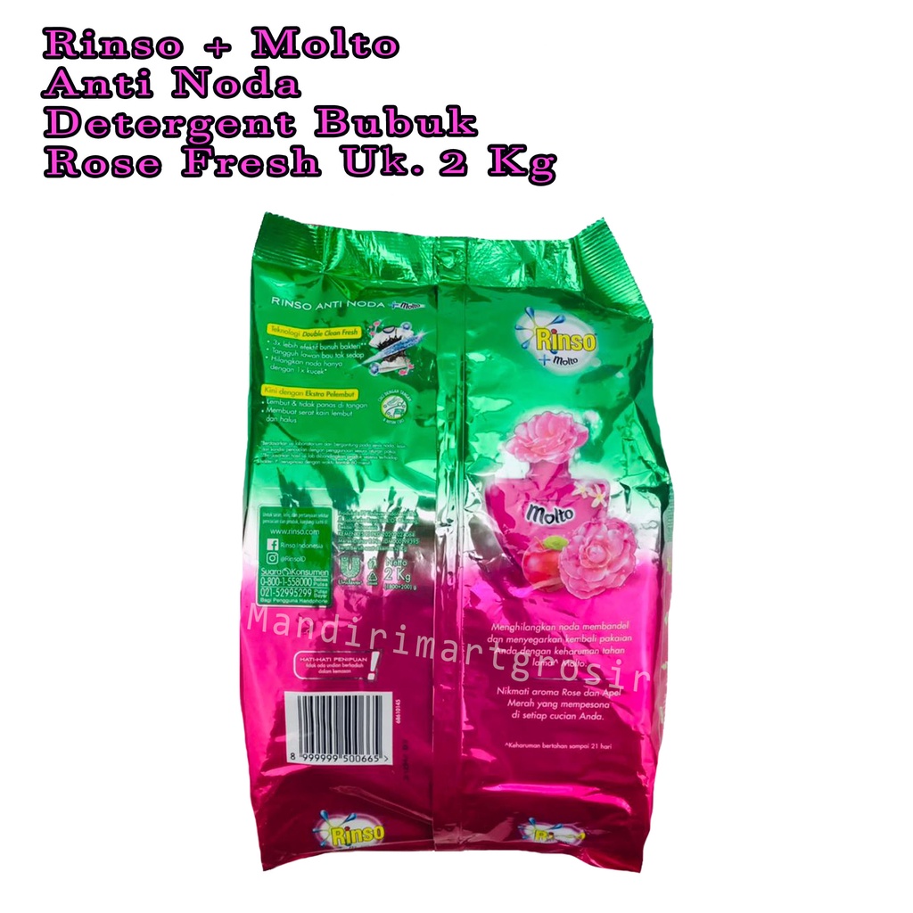 Rinso + Molto * Detergent Bubuk * Anti Noda * Rose Fresh * 1.8KG