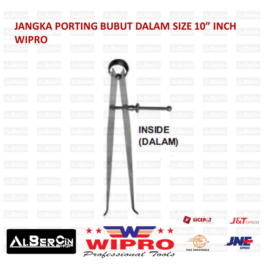 Jangka Porting Bubut Spring Kaliper Dalam Size 10" inch WIPRO
