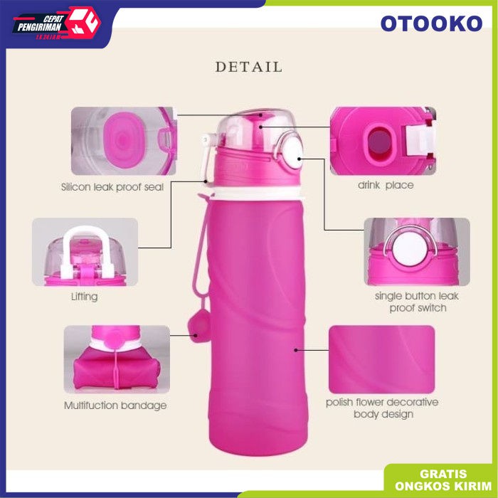 Botol Minum Lipat My Friday Anak Dewasa Foldable Silicone Bottle 750ML